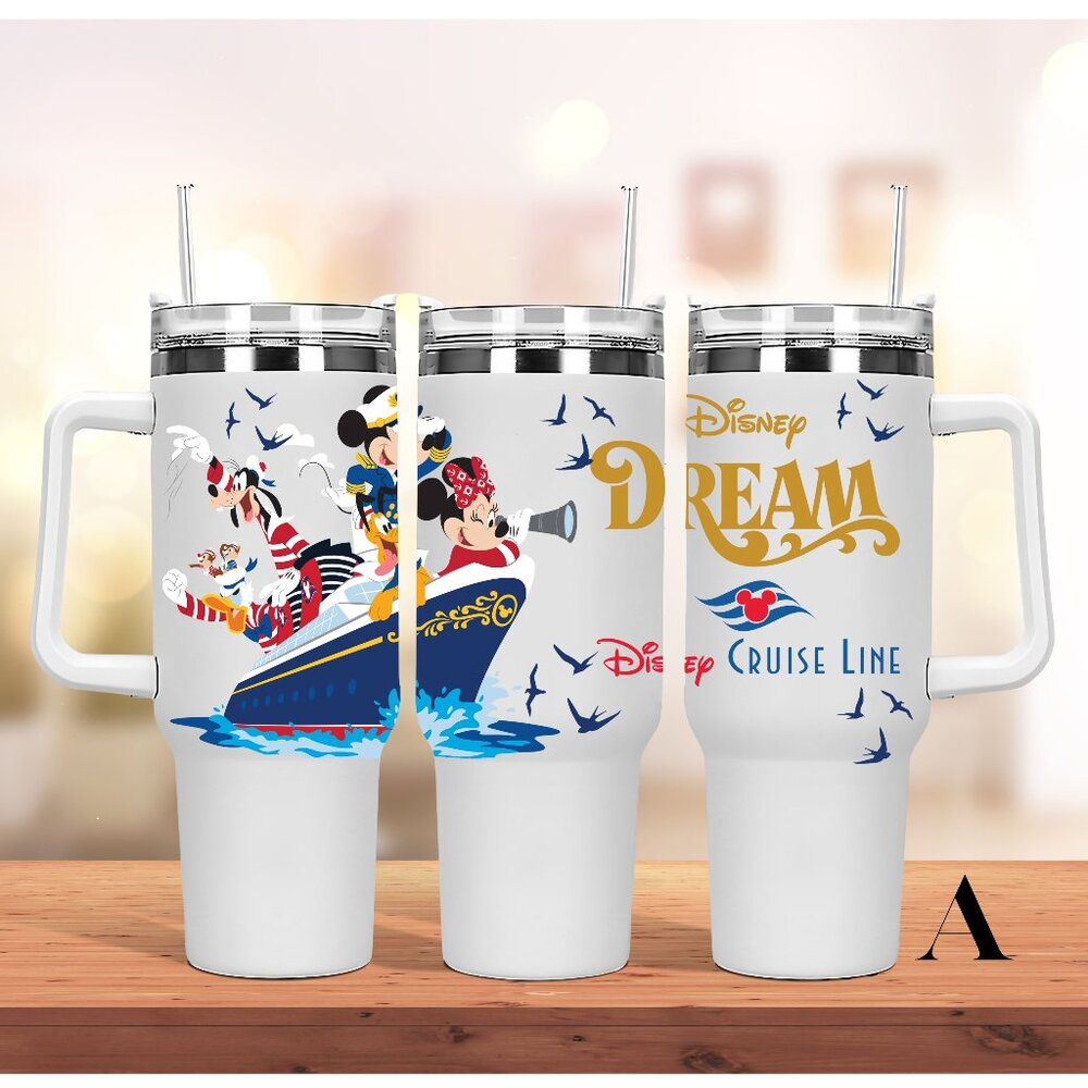 Disney Cruise 40oz Tumbler Cruise Dream.Fantasy.Magic.Wish.Wonder Mickey Fr